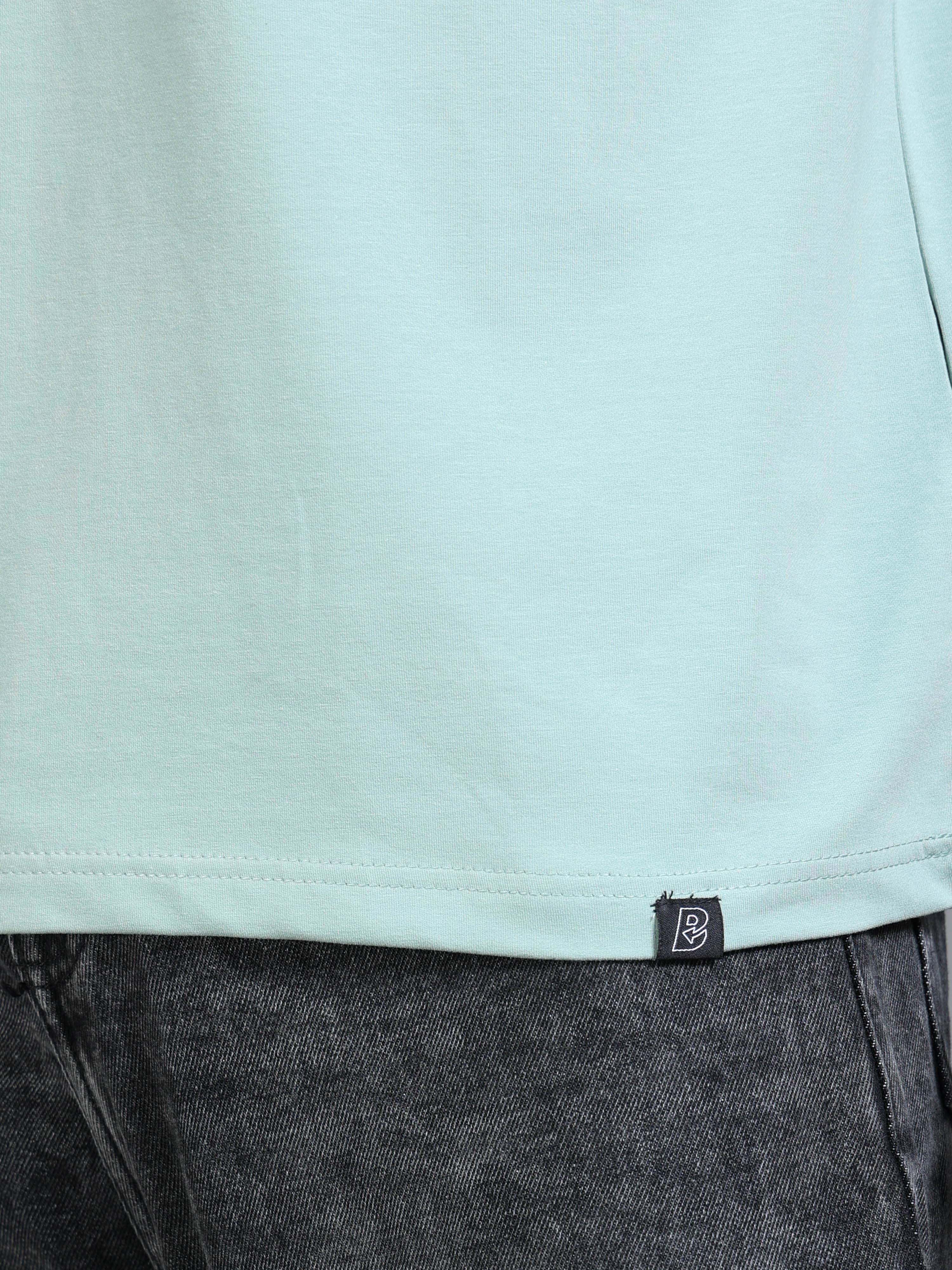 Essential Oversized Tee – Sage Blue (Cotton-Lycra Blend)